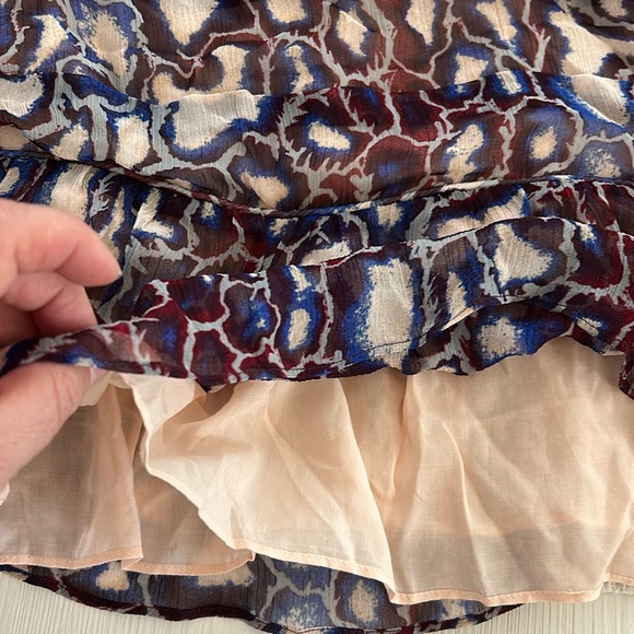 Ba&sh beautiful Robe Cala animal print tiered dress with side zipper and snaps. - Picture 12 of 16